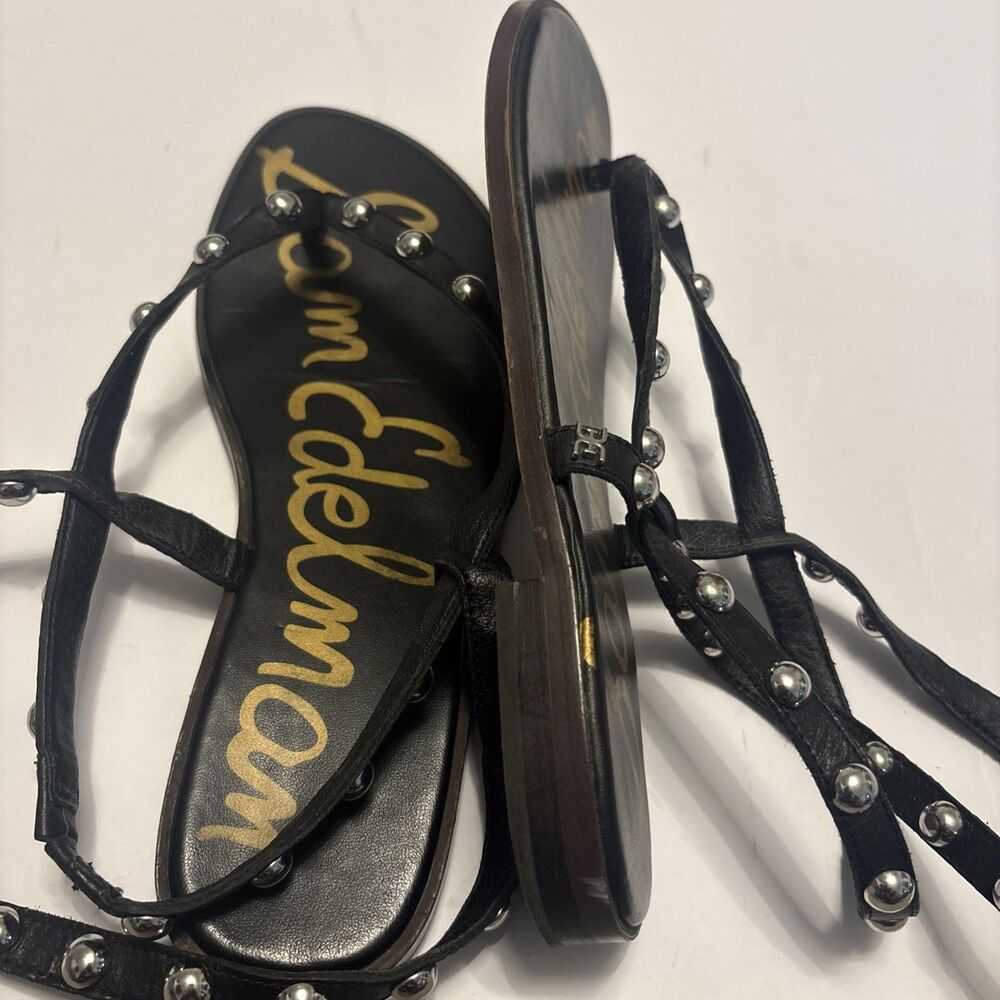 Sam Edelman Women’s Elisha Strappy Studded Leather Sandals Black Size 9 - Picture 8 of 13
